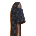 GG Denim Platform Slides