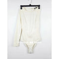 Zara Ivory One-Sleeve Open Back Bodysuit Medium