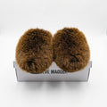 Steve Madden Black & Brown Faux Fur Slide Slippers - NIB - Size 8