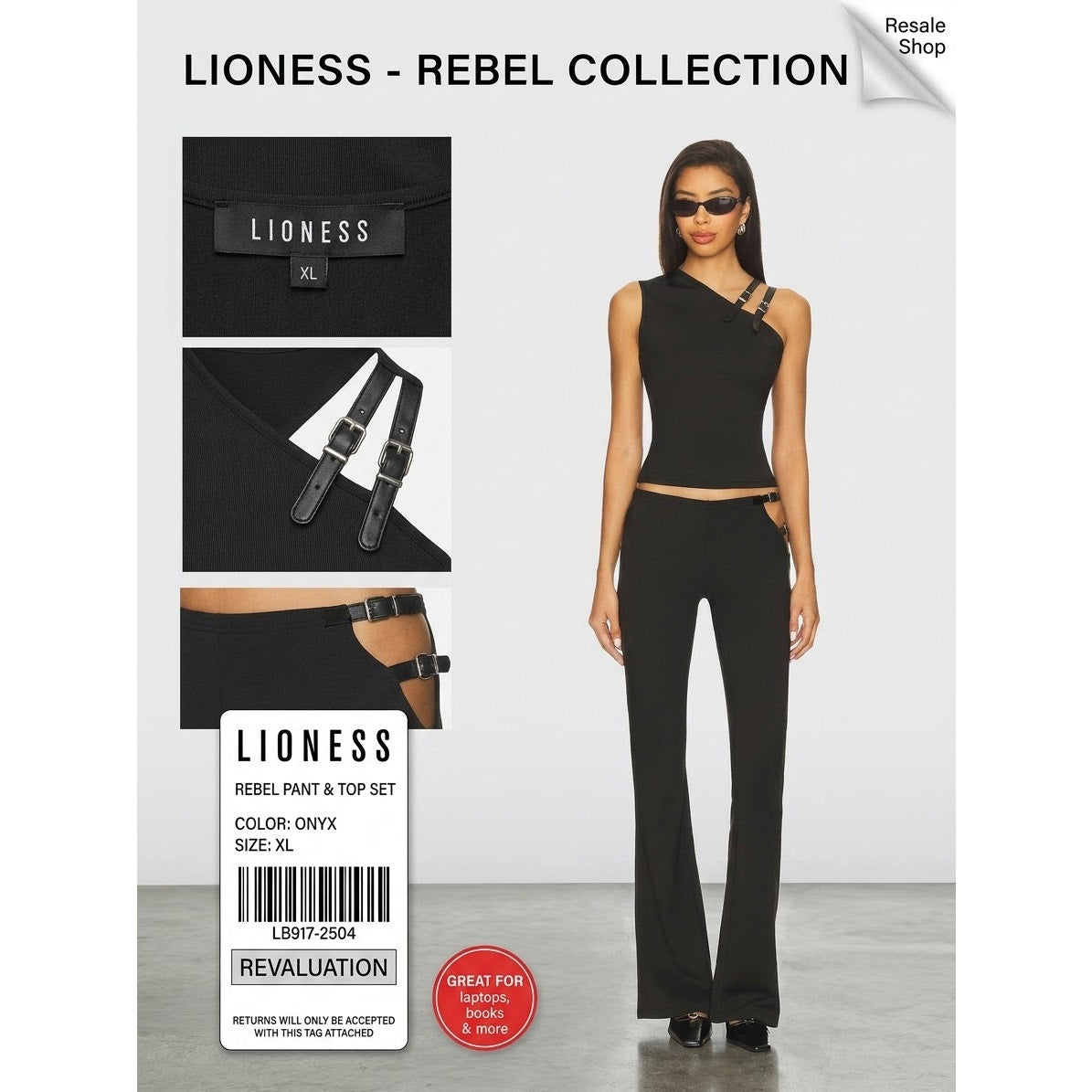 Lioness Rebel Pant & Top Set Onyx Black XL NWT Two-Piece