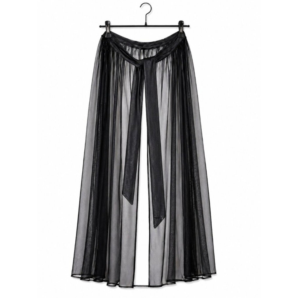 Fashion Nova black sheer mesh maxi sarong cover-up in size XL