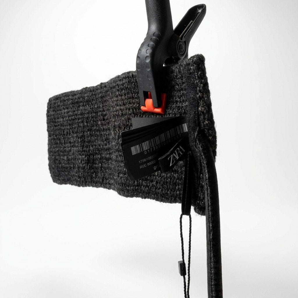 Zara Black Chunky Ribbed Knit Wrap Belt