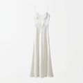Zara White Satin Lace-Up Back Slip Dress