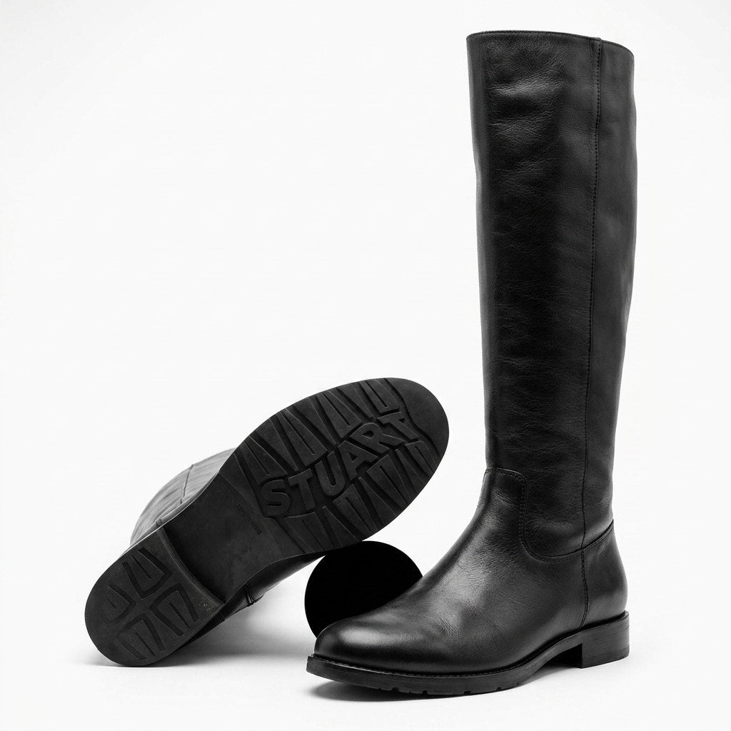 Stuart Weitzman Black Leather & Suede Over-the-Knee/Knee-High Boots - Size 5.5M - Style A409259