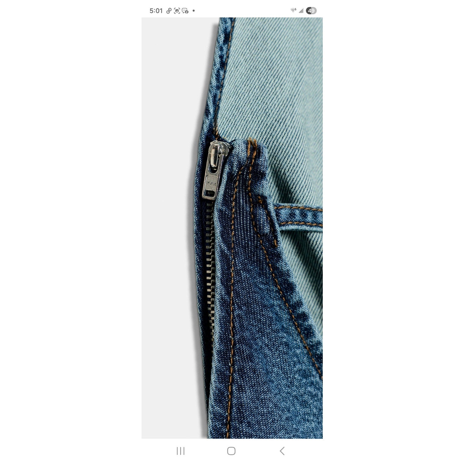 Zara Blue Denim Cowl Halter Wide-Leg Jumpsuit