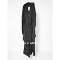 LORAGAL Black Draped Maxi Dress 3XL Collared Long Sleeve Ruched Asymmetrical NWT