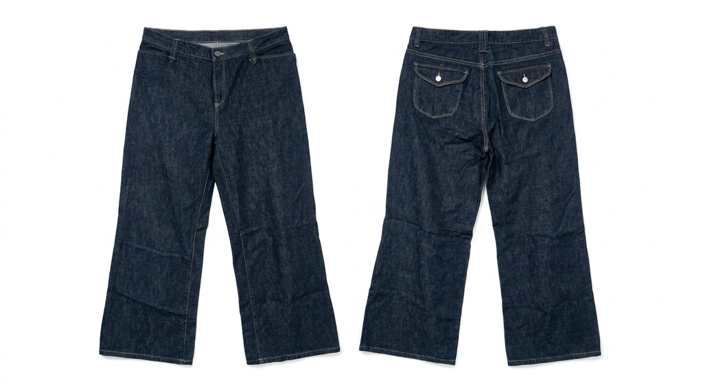 Classic Dark Wash Wide-Leg Trouser Jeans