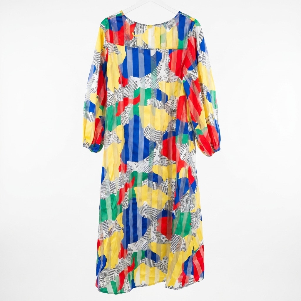 The AKIRA Label Reign High Low Peplum Button Down Blouse Multi