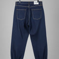 ZARA High Rise Tapered Denim Jogger Pants Dark Wash Pleated Ankle Cuff