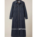 Zara Denim Button Front Long Sleeve Midi/Maxi Shirt Dress L