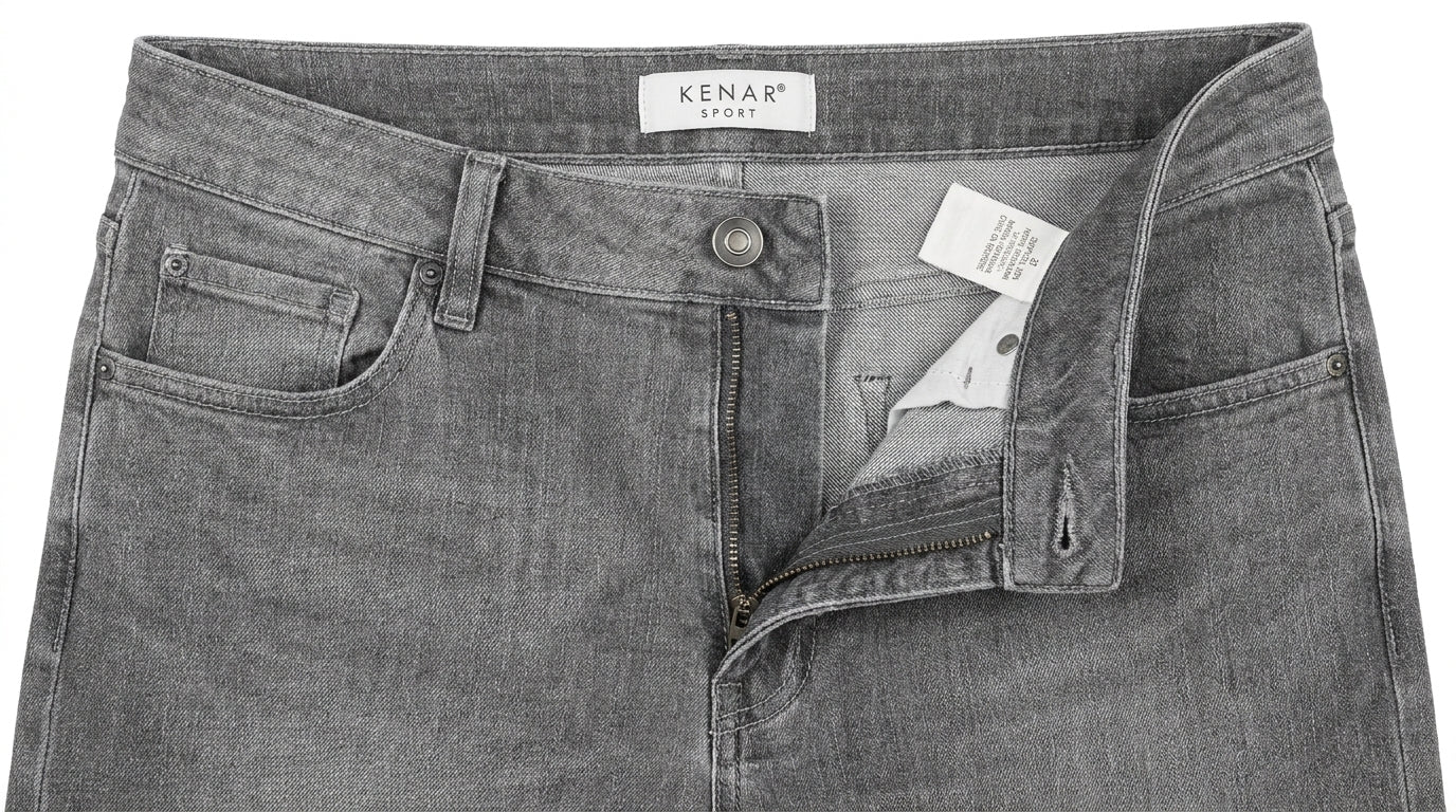 Kenar Sport Gray Washed Wide-Leg Denim Jeans - Size 27