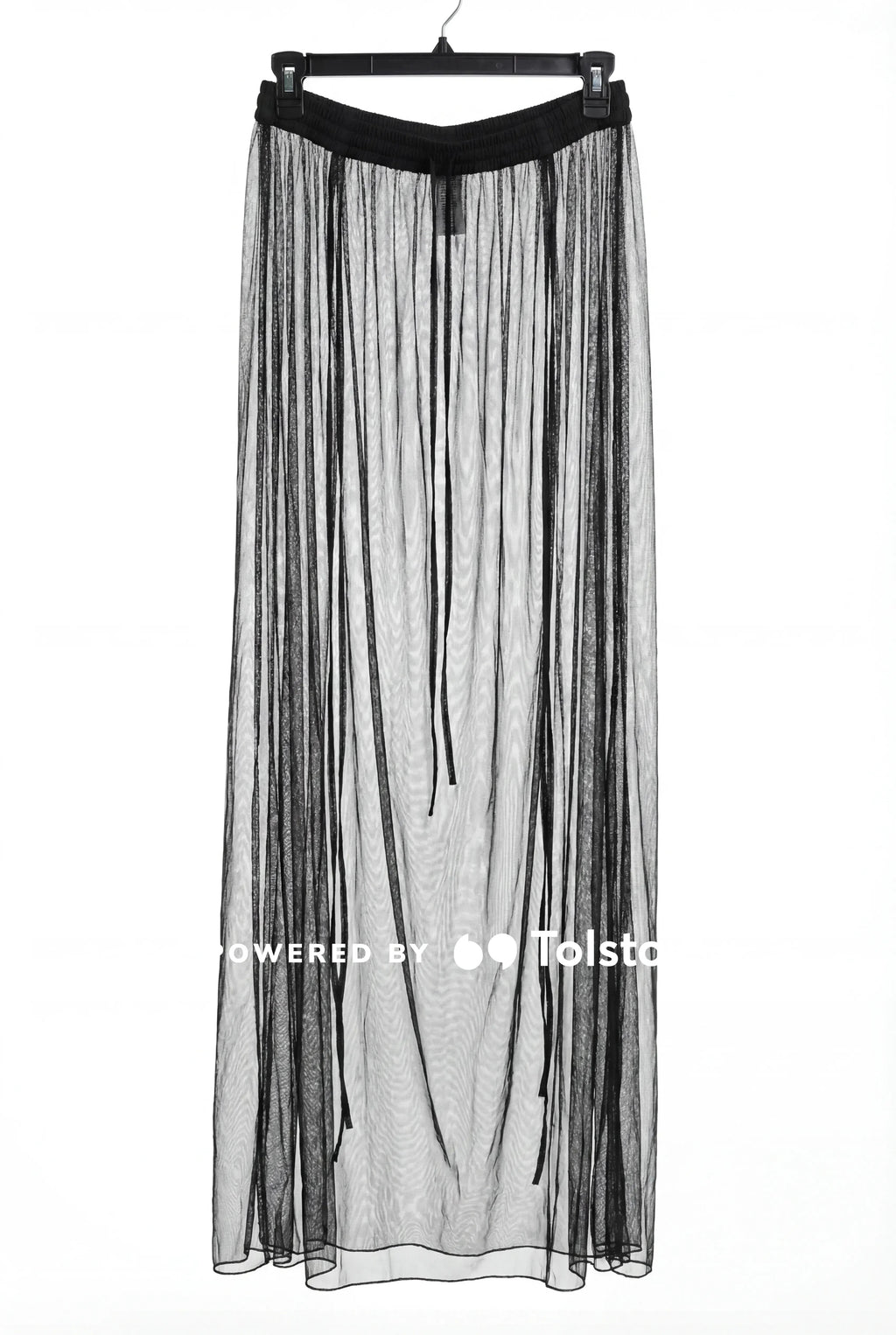 Fashion Nova Black Sheer Mesh Maxi Sarong Skirt Beach Cover-Up Large