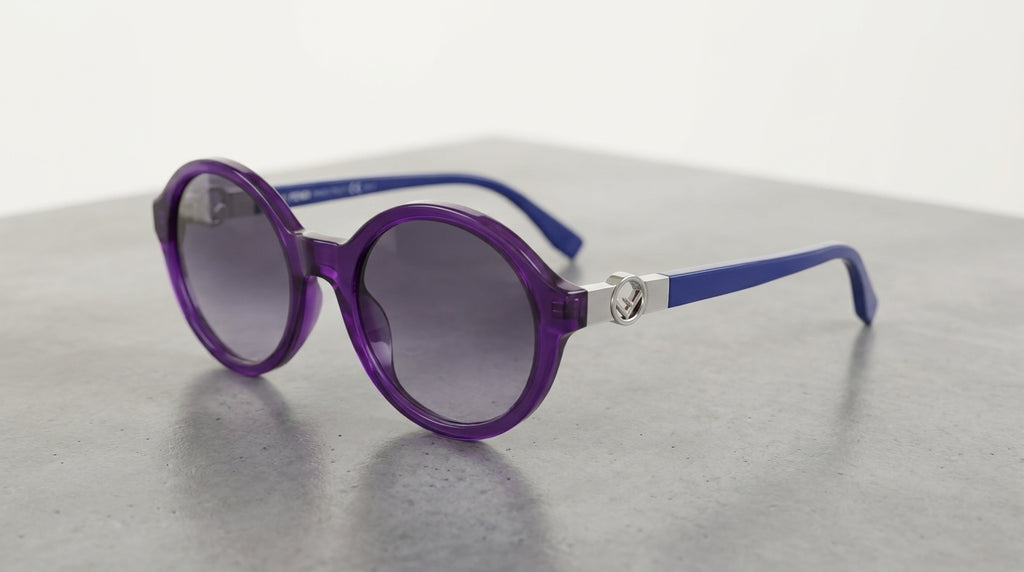 Fendi Purple & Cobalt Blue Round Sunglasses