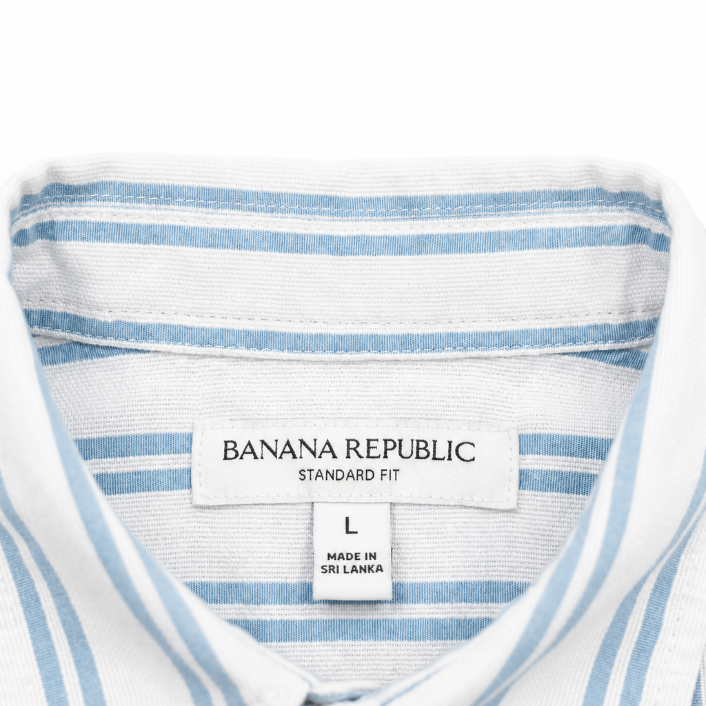 NWT Banana Republic Men’s Standard Fit Striped Cotton Shirt Size Large
