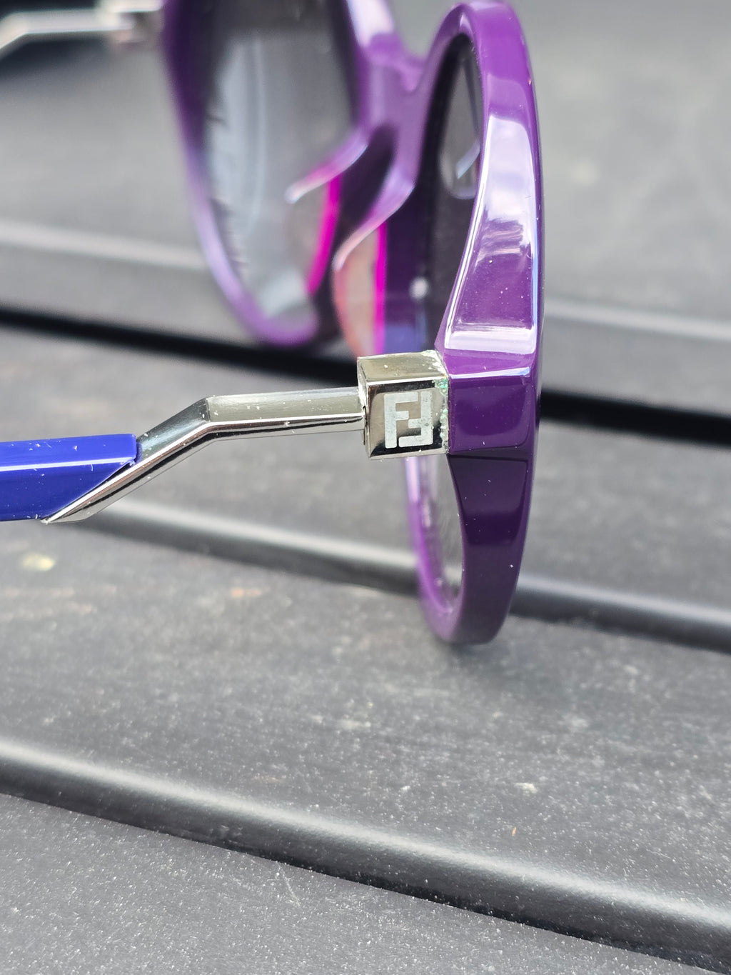 Fendi Purple & Cobalt Blue Round Sunglasses