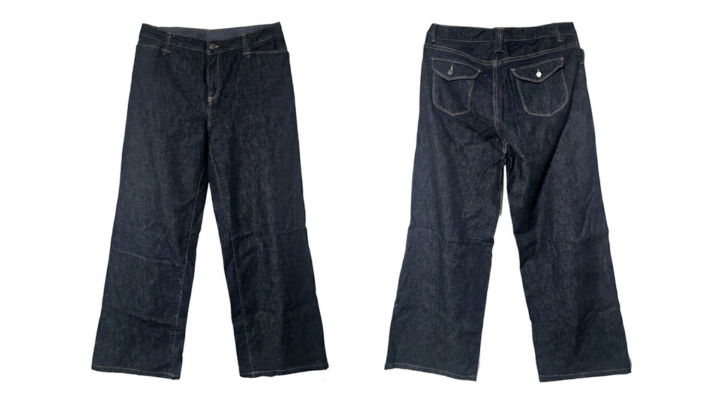 Classic Dark Wash Wide-Leg Trouser Jeans