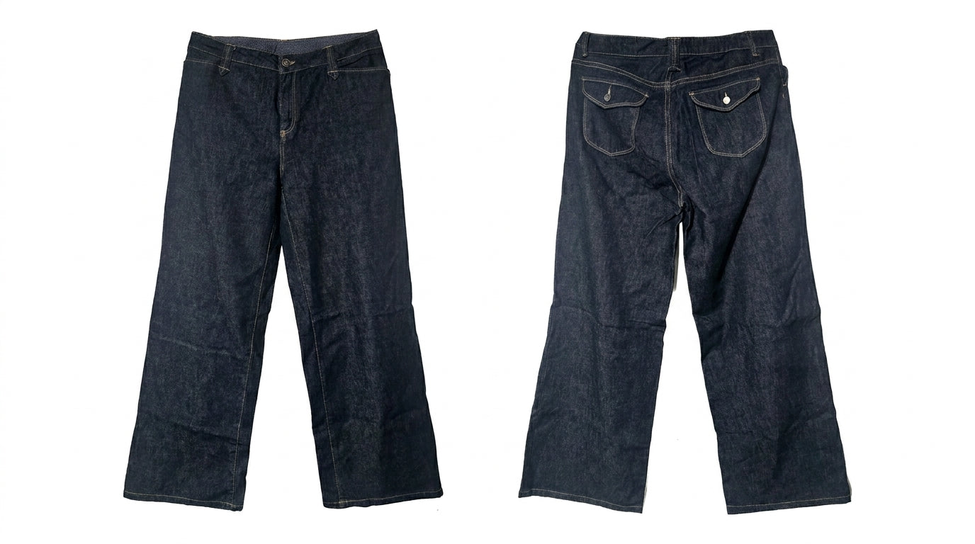 Classic Dark Wash Wide-Leg Trouser Jeans