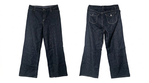 Classic Dark Wash Wide-Leg Trouser Jeans