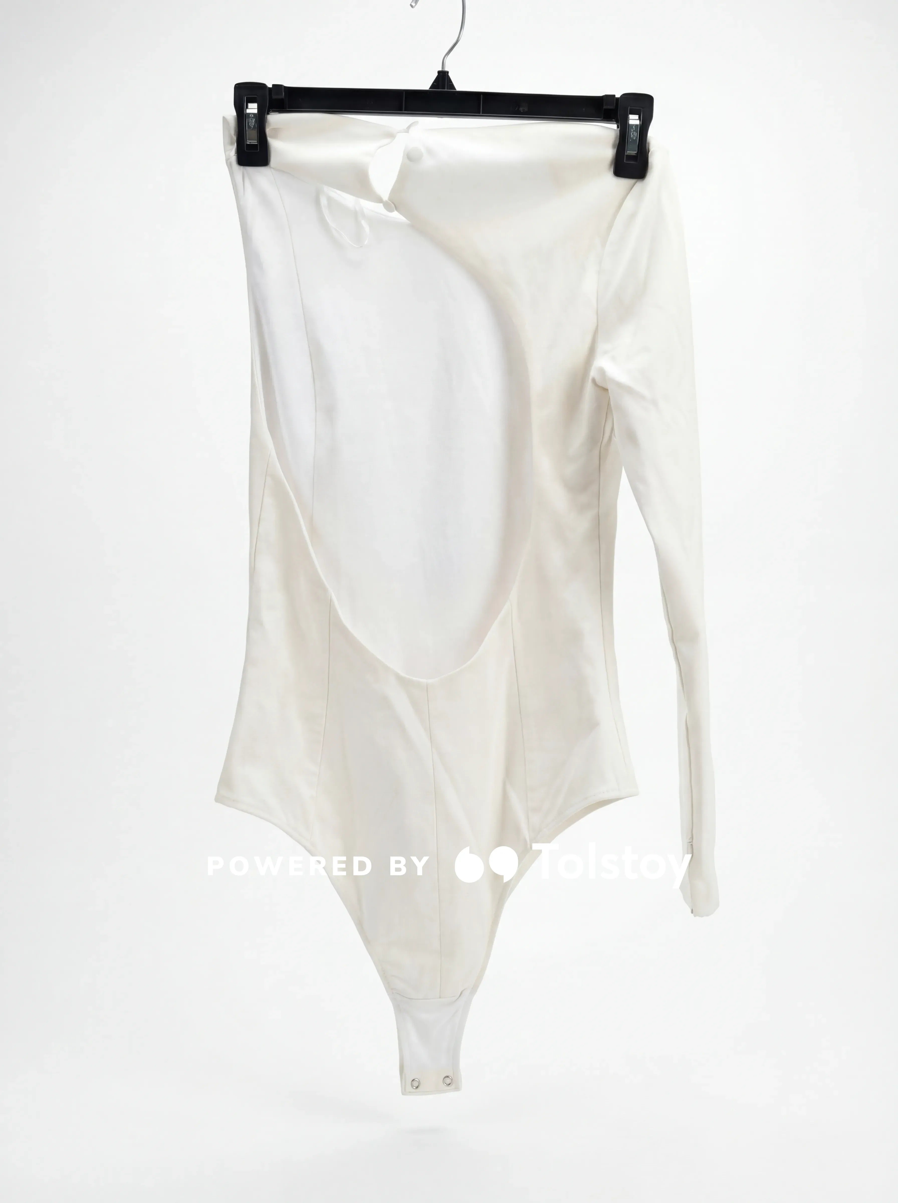 Zara Ivory One-Sleeve Open Back Bodysuit Size Medium