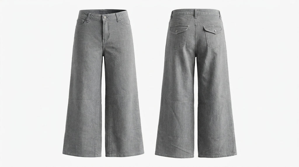 Kenar Sport Gray Washed Wide-Leg Denim Jeans - Size 27