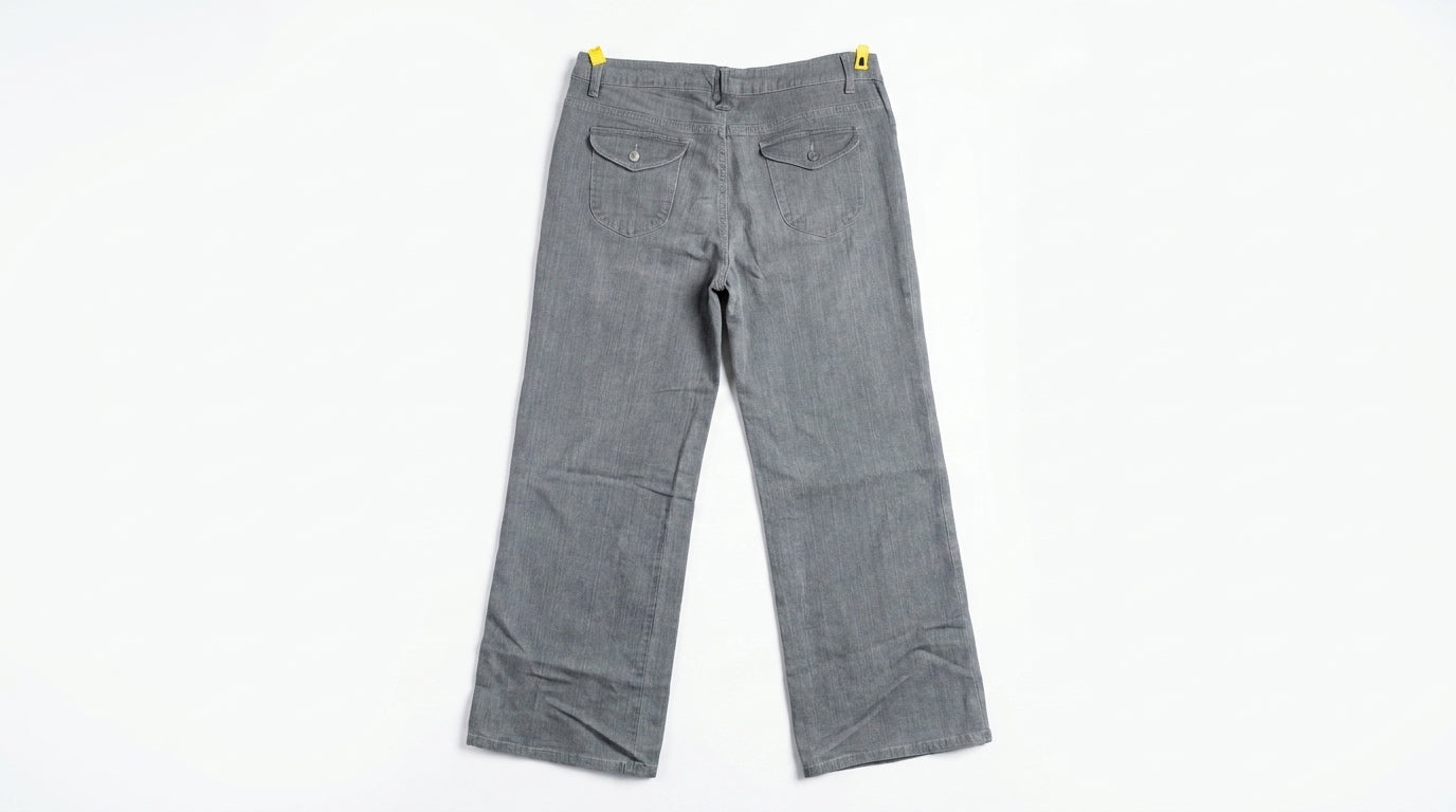 Kenar Sport Gray Washed Wide-Leg Denim Jeans - Size 27